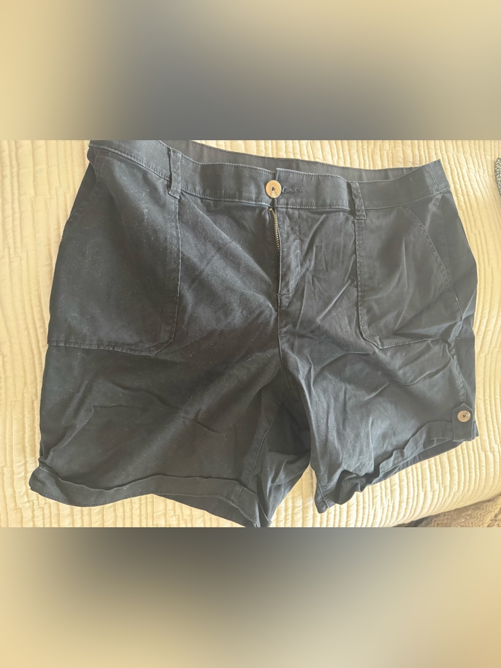 Lane Bryant Black Flat-Front womens Shorts